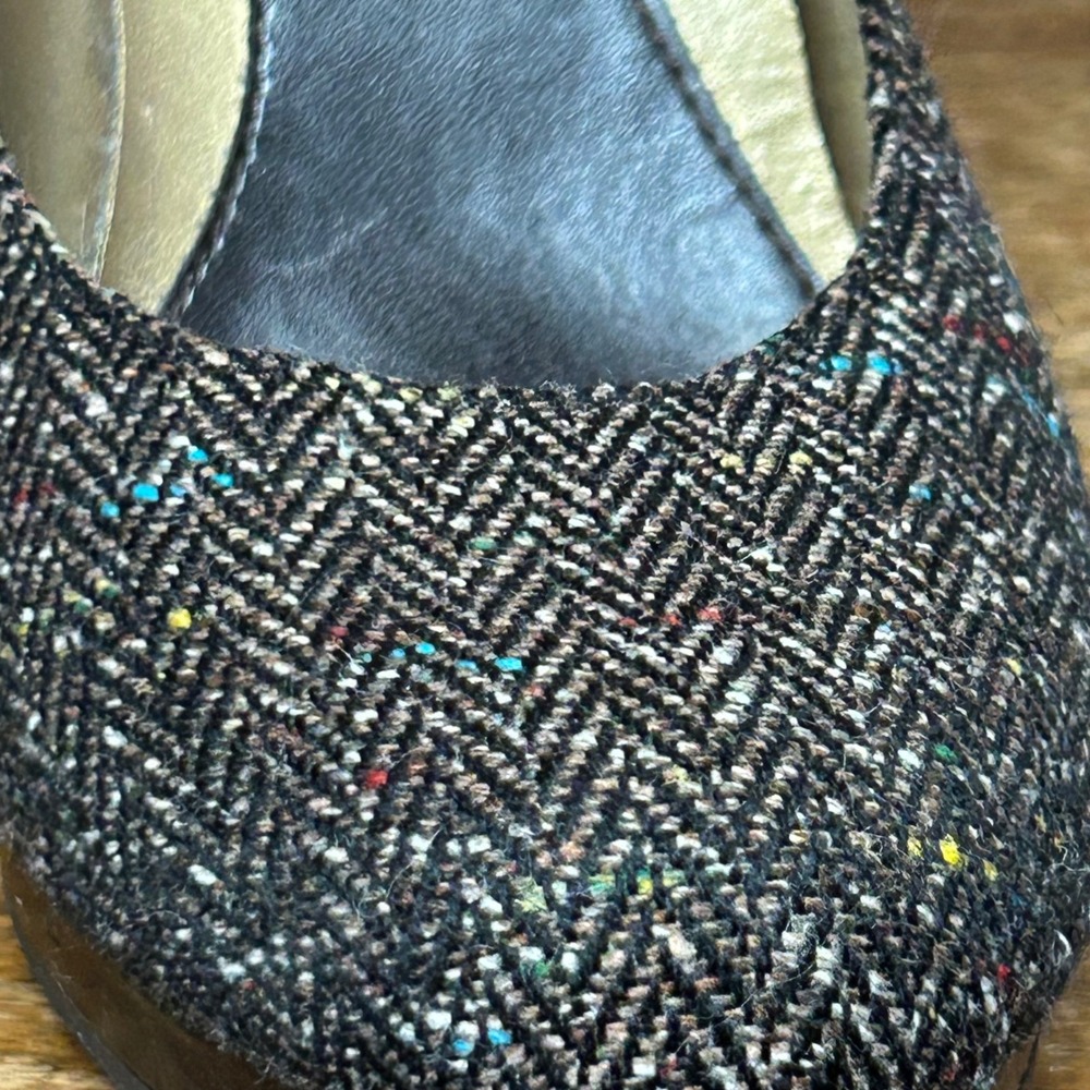 Candie's Tweed 9 medium Chunky Pump Heel Business Casual Neutral Work - Picture 8 of 8